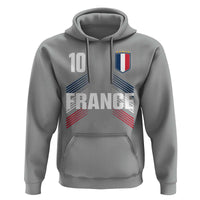 France Soccer Sports Graphic Number 10 Jersey Style Hoodie Proud French Football Fans Game Day Pride