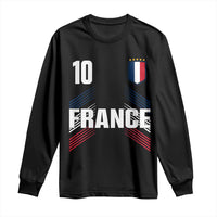 France Soccer Sports Graphic Number 10 Jersey Style Long Sleeve Shirt Proud French Football Fans Game Day Pride