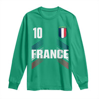 France Soccer Sports Graphic Number 10 Jersey Style Long Sleeve Shirt Proud French Football Fans Game Day Pride