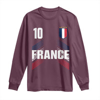 France Soccer Sports Graphic Number 10 Jersey Style Long Sleeve Shirt Proud French Football Fans Game Day Pride