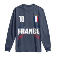 France Soccer Sports Graphic Number 10 Jersey Style Long Sleeve Shirt Proud French Football Fans Game Day Pride