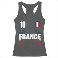 France Soccer Sports Graphic Number 10 Jersey Style Racerback Tank Top Proud French Football Fans Game Day Pride