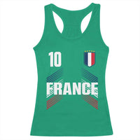 France Soccer Sports Graphic Number 10 Jersey Style Racerback Tank Top Proud French Football Fans Game Day Pride