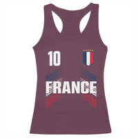 France Soccer Sports Graphic Number 10 Jersey Style Racerback Tank Top Proud French Football Fans Game Day Pride