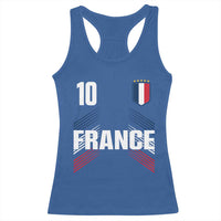 France Soccer Sports Graphic Number 10 Jersey Style Racerback Tank Top Proud French Football Fans Game Day Pride