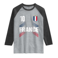 France Soccer Sports Graphic Number 10 Jersey Style Raglan Shirt Proud French Football Fans Game Day Pride