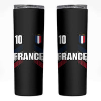 France Soccer Sports Graphic Number 10 Jersey Style Skinny Tumbler Proud French Football Fans Game Day Pride