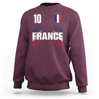 France Soccer Sports Graphic Number 10 Jersey Style Sweatshirt Proud French Football Fans Game Day Pride