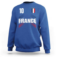 France Soccer Sports Graphic Number 10 Jersey Style Sweatshirt Proud French Football Fans Game Day Pride