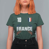 France Soccer Sports Graphic Number 10 Jersey Style T Shirt For Women Proud French Football Fans Game Day Pride