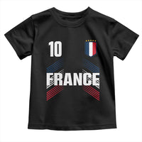 France Soccer Sports Graphic Number 10 Jersey Style Toddler T Shirt Proud French Football Fans Game Day Pride