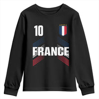 France Soccer Sports Graphic Number 10 Jersey Style Youth Sweatshirt Proud French Football Fans Game Day Pride