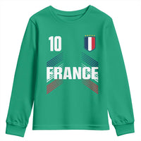 France Soccer Sports Graphic Number 10 Jersey Style Youth Sweatshirt Proud French Football Fans Game Day Pride