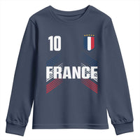 France Soccer Sports Graphic Number 10 Jersey Style Youth Sweatshirt Proud French Football Fans Game Day Pride