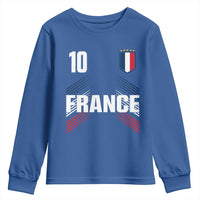 France Soccer Sports Graphic Number 10 Jersey Style Youth Sweatshirt Proud French Football Fans Game Day Pride
