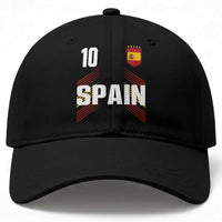 Spain Soccer Sports Graphic Number 10 Jersey Style Baseball Cap Proud Spanish Football Fans Game Day Pride