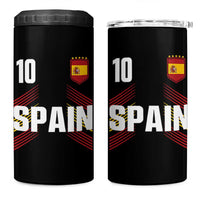 Spain Soccer Sports Graphic Number 10 Jersey Style 4 in 1 Can Cooler Tumbler Proud Spanish Football Fans Game Day Pride