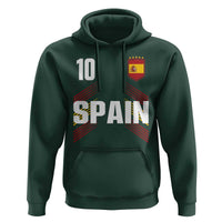 Spain Soccer Sports Graphic Number 10 Jersey Style Hoodie Proud Spanish Football Fans Game Day Pride