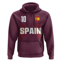 Spain Soccer Sports Graphic Number 10 Jersey Style Hoodie Proud Spanish Football Fans Game Day Pride