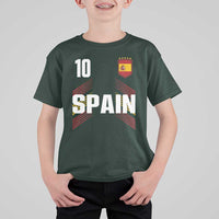 Spain Soccer Sports Graphic Number 10 Jersey Style T Shirt For Kid Proud Spanish Football Fans Game Day Pride