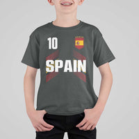 Spain Soccer Sports Graphic Number 10 Jersey Style T Shirt For Kid Proud Spanish Football Fans Game Day Pride