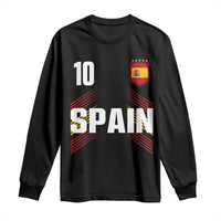 Spain Soccer Sports Graphic Number 10 Jersey Style Long Sleeve Shirt Proud Spanish Football Fans Game Day Pride
