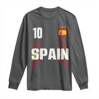 Spain Soccer Sports Graphic Number 10 Jersey Style Long Sleeve Shirt Proud Spanish Football Fans Game Day Pride