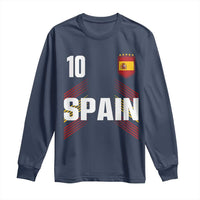 Spain Soccer Sports Graphic Number 10 Jersey Style Long Sleeve Shirt Proud Spanish Football Fans Game Day Pride