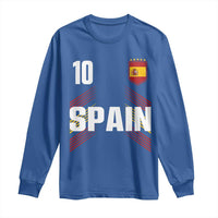 Spain Soccer Sports Graphic Number 10 Jersey Style Long Sleeve Shirt Proud Spanish Football Fans Game Day Pride