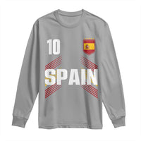 Spain Soccer Sports Graphic Number 10 Jersey Style Long Sleeve Shirt Proud Spanish Football Fans Game Day Pride