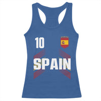 Spain Soccer Sports Graphic Number 10 Jersey Style Racerback Tank Top Proud Spanish Football Fans Game Day Pride