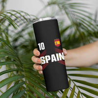 Spain Soccer Sports Graphic Number 10 Jersey Style Skinny Tumbler Proud Spanish Football Fans Game Day Pride