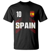 Spain Soccer Sports Graphic Number 10 Jersey Style T Shirt Proud Spanish Football Fans Game Day Pride