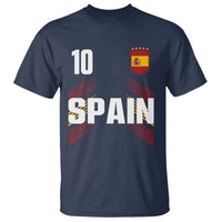 Spain Soccer Sports Graphic Number 10 Jersey Style T Shirt Proud Spanish Football Fans Game Day Pride