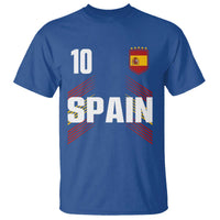 Spain Soccer Sports Graphic Number 10 Jersey Style T Shirt Proud Spanish Football Fans Game Day Pride