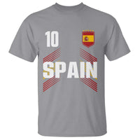 Spain Soccer Sports Graphic Number 10 Jersey Style T Shirt Proud Spanish Football Fans Game Day Pride