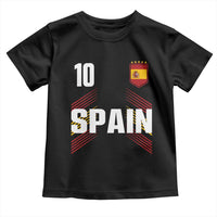 Spain Soccer Sports Graphic Number 10 Jersey Style Toddler T Shirt Proud Spanish Football Fans Game Day Pride