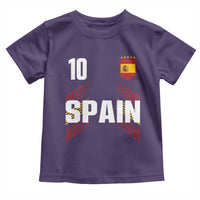 Spain Soccer Sports Graphic Number 10 Jersey Style Toddler T Shirt Proud Spanish Football Fans Game Day Pride