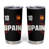 Spain Soccer Sports Graphic Number 10 Jersey Style Tumbler Cup Proud Spanish Football Fans Game Day Pride