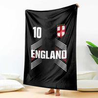 England Soccer Sports Graphic Number 10 Jersey Style Throw Blanket Proud St George Cross Football Fans Game Day Pride