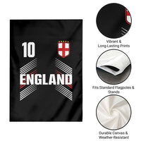 England Soccer Sports Graphic Number 10 Jersey Style Garden Flag Proud St George Cross Football Fans Game Day Pride