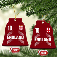 England Soccer Sports Graphic Number 10 Jersey Style Ceramic Ornament Proud St George Cross Football Fans Game Day Pride