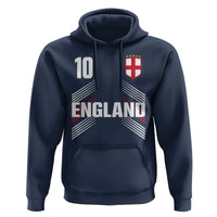 England Soccer Sports Graphic Number 10 Jersey Style Hoodie Proud St George Cross Football Fans Game Day Pride
