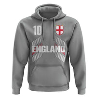 England Soccer Sports Graphic Number 10 Jersey Style Hoodie Proud St George Cross Football Fans Game Day Pride
