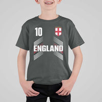 England Soccer Sports Graphic Number 10 Jersey Style T Shirt For Kid Proud St George Cross Football Fans Game Day Pride