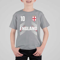 England Soccer Sports Graphic Number 10 Jersey Style T Shirt For Kid Proud St George Cross Football Fans Game Day Pride