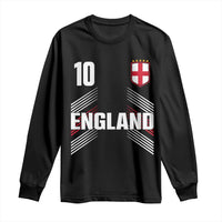 England Soccer Sports Graphic Number 10 Jersey Style Long Sleeve Shirt Proud St George Cross Football Fans Game Day Pride