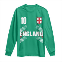 England Soccer Sports Graphic Number 10 Jersey Style Long Sleeve Shirt Proud St George Cross Football Fans Game Day Pride