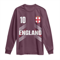 England Soccer Sports Graphic Number 10 Jersey Style Long Sleeve Shirt Proud St George Cross Football Fans Game Day Pride