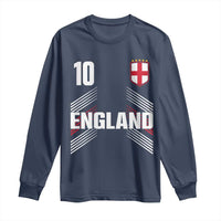 England Soccer Sports Graphic Number 10 Jersey Style Long Sleeve Shirt Proud St George Cross Football Fans Game Day Pride